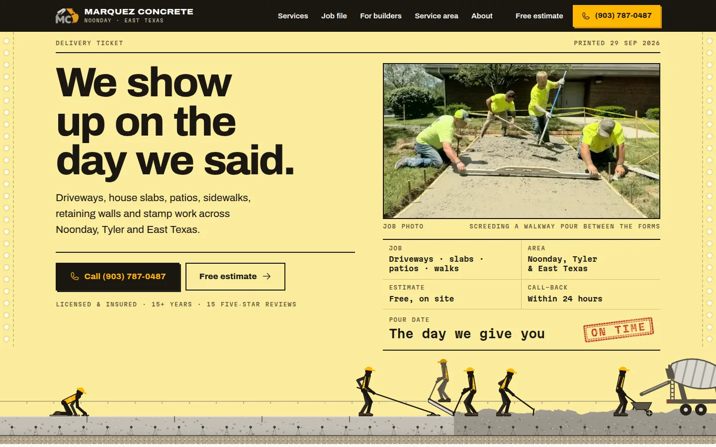 The Marquez Concrete website